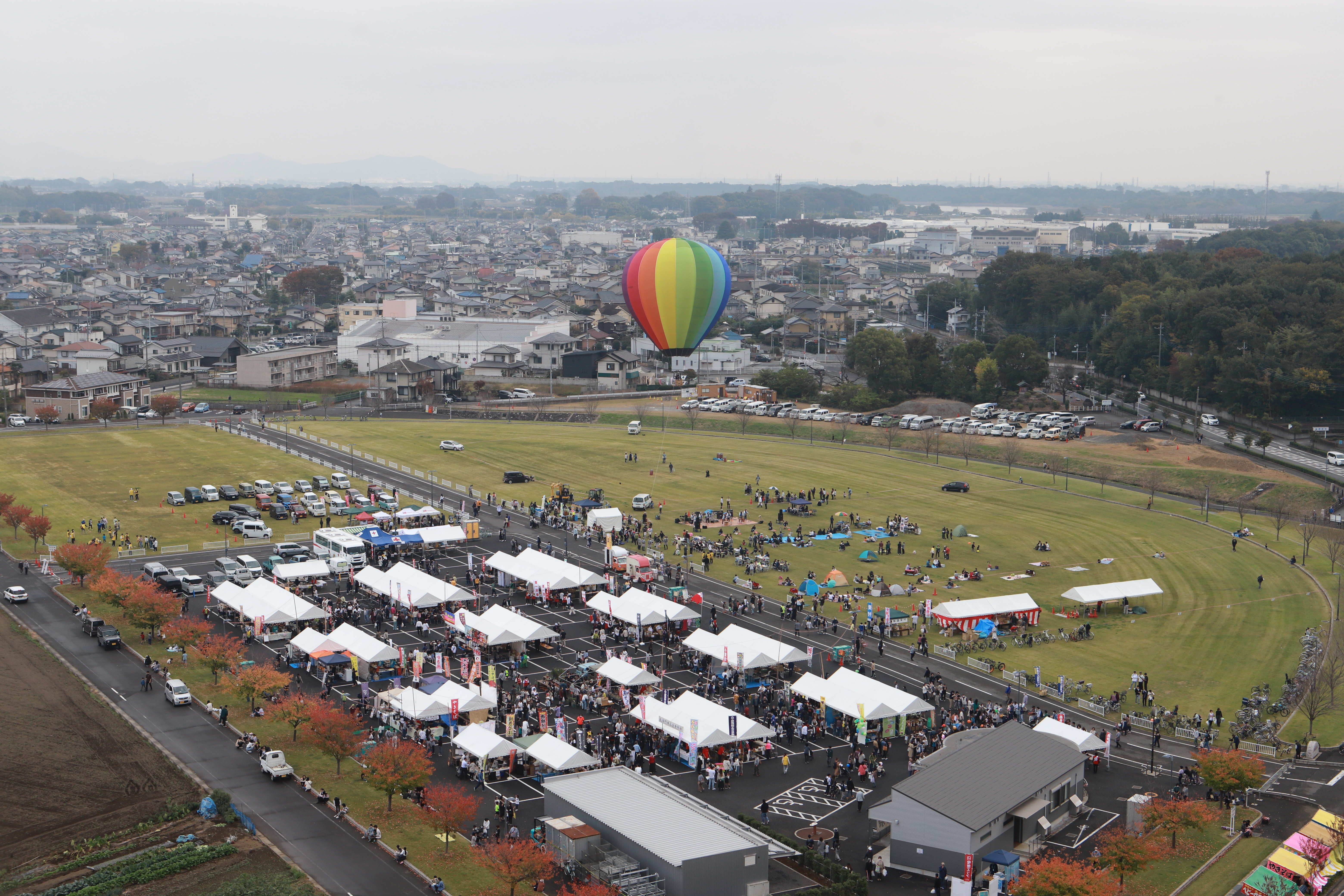 産業祭の上空からの写真