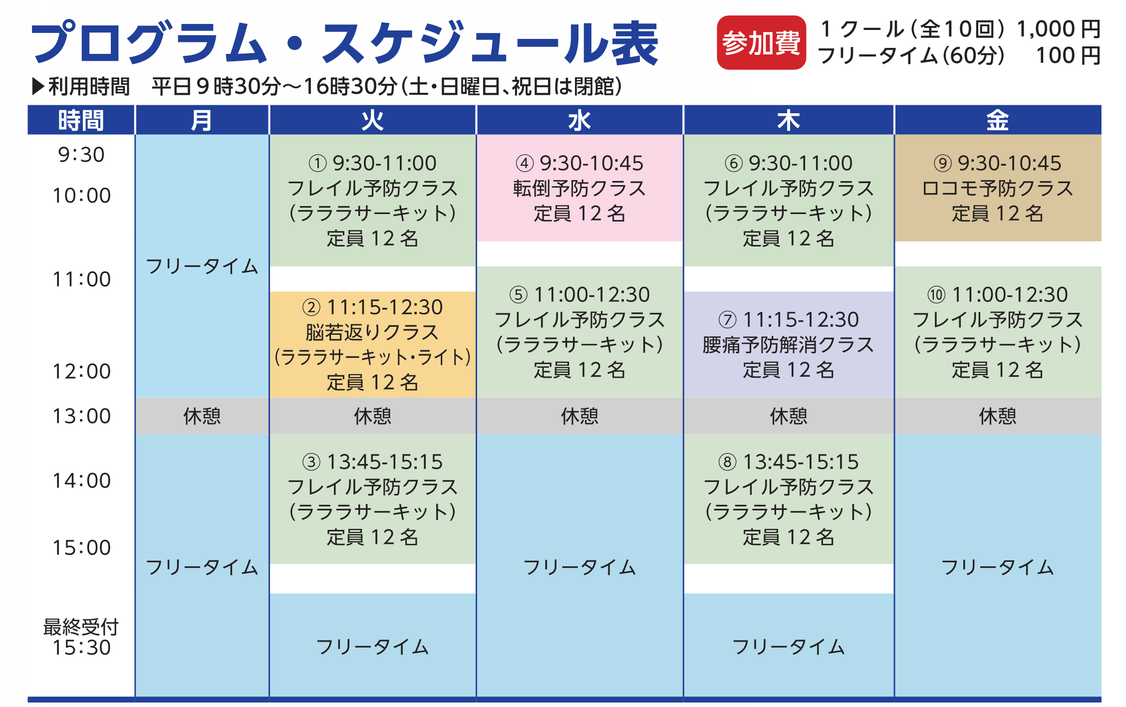 プログラム表